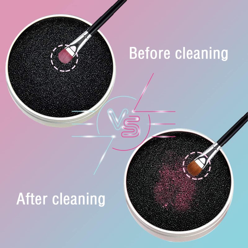VANVENE 2 Pack Dry Makeup Brush Cleaner Sponge, Instantly Remove Eyeshadow Color from Brushes - No Water Needed, Quick Switch Color Tool for Daily Makeup - Image 2